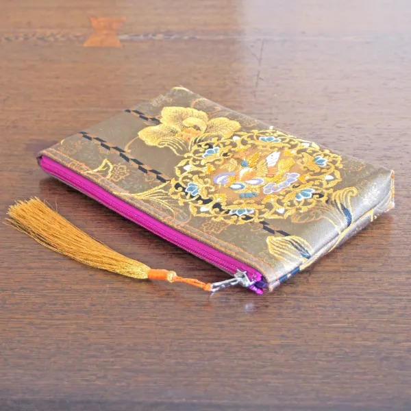 実例181 袋帯 タッセルクラッチポーチ