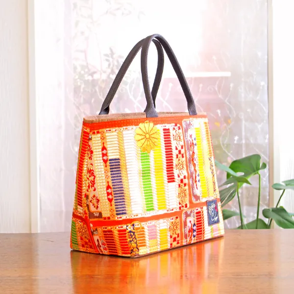 実例183 袋帯 丸いフォルムの手提げバッグ