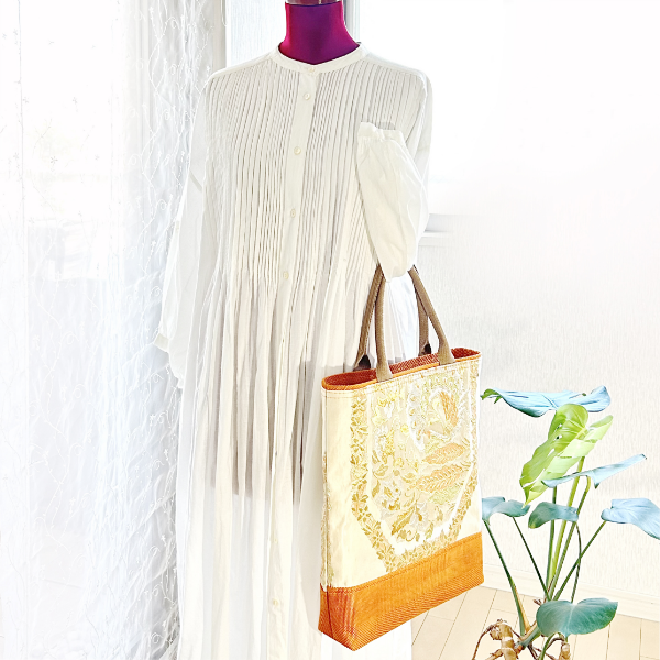 実例189 袋帯 手提げA4対応縦長バッグ