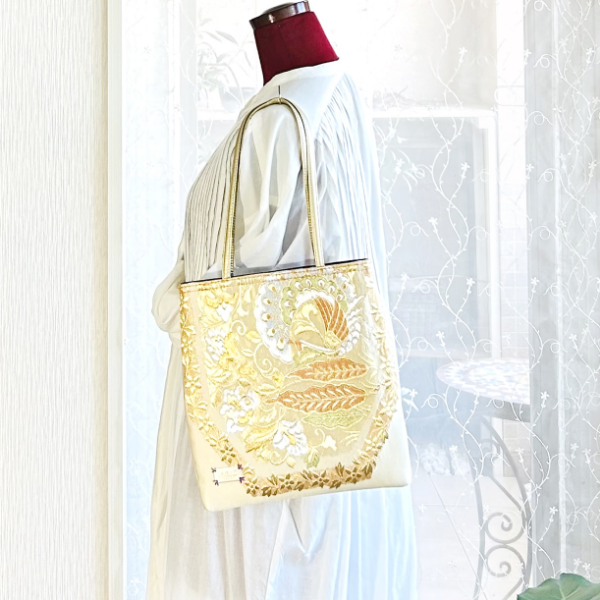 実例189 袋帯 四角いペタンコバッグ