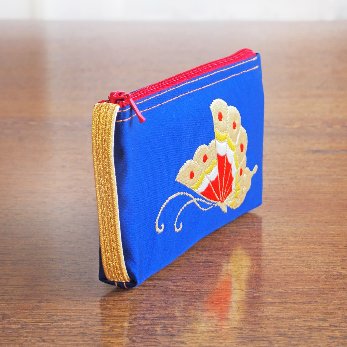 実例205 蝶柄お太鼓帯 帯締クラッチポーチ