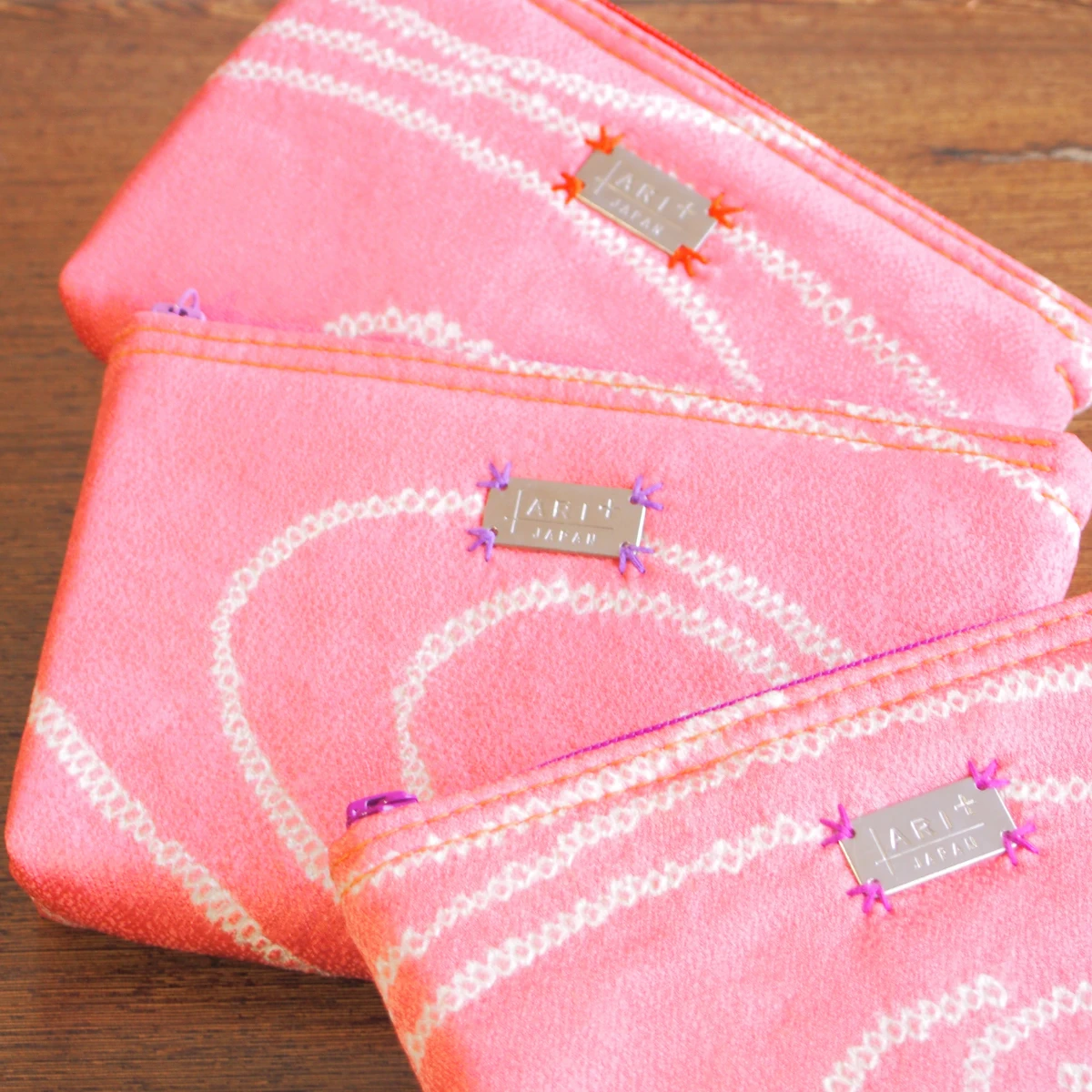 実例205 絞り着物 ポーチ(中綿入り)