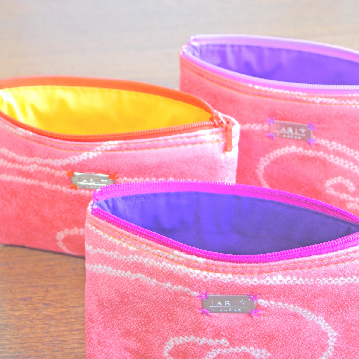 実例205 絞り着物 ポーチ(中綿入り)