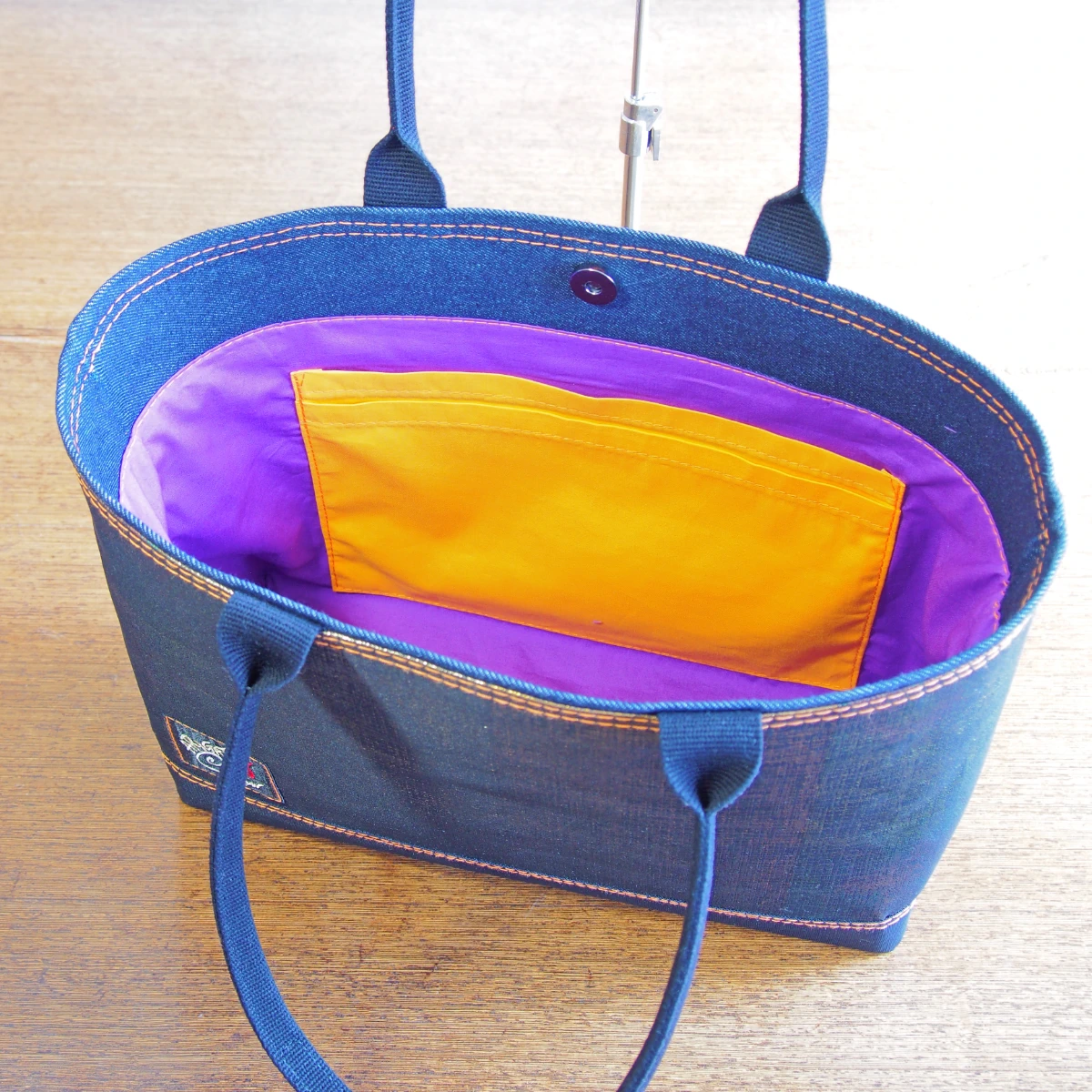 実例206 茶系箔名古屋帯 肩掛けトートバッグ